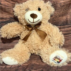 Polar express Cute Tan Teddy Bear with Bow